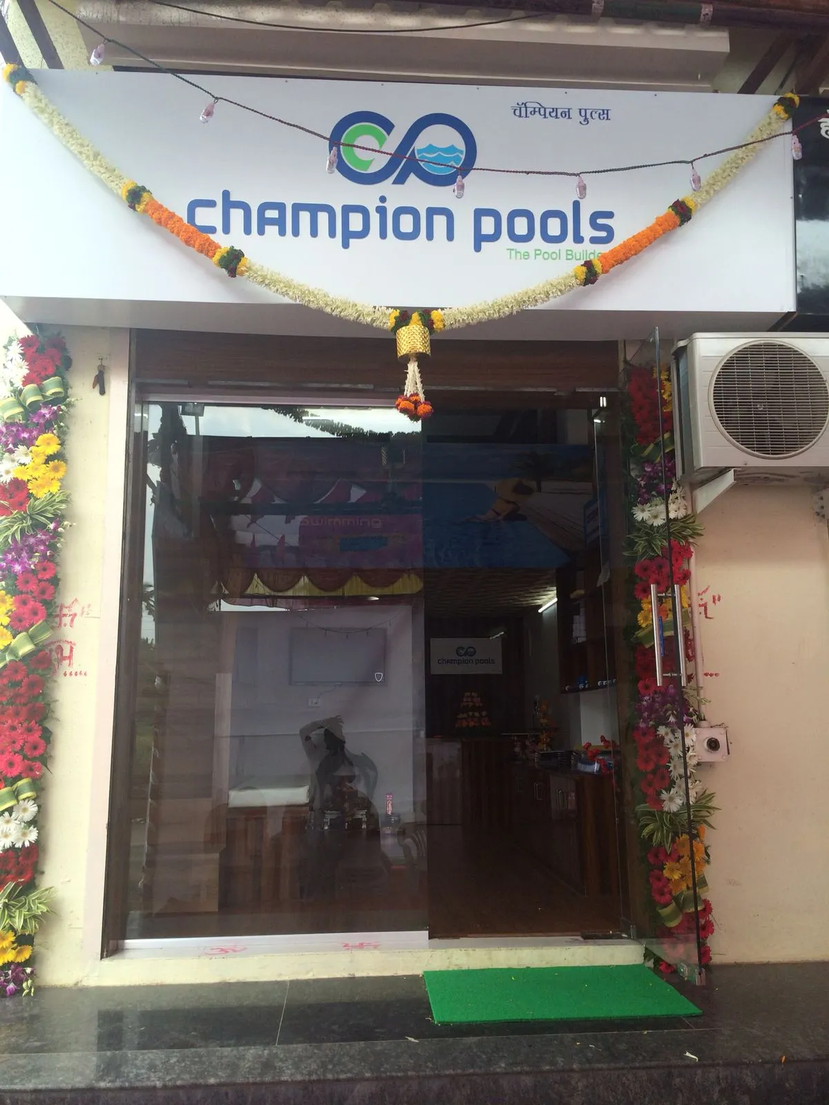 Client consultation in progress at Champion Pools
