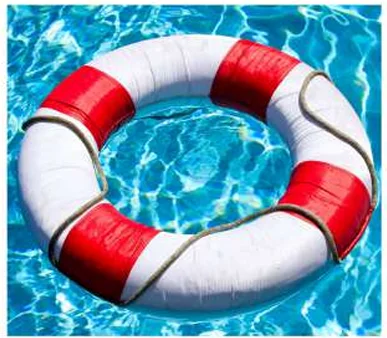 Life buoy safety equipment for swimming pools, used for emergency rescue and safety compliance