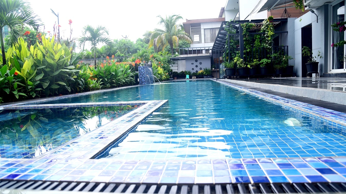 Swimming pool construction at Freedom Park Pune residential project by Champion Pools